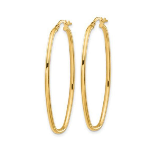 14k Yellow Gold Polished Hoop Earrings - HK Jewels