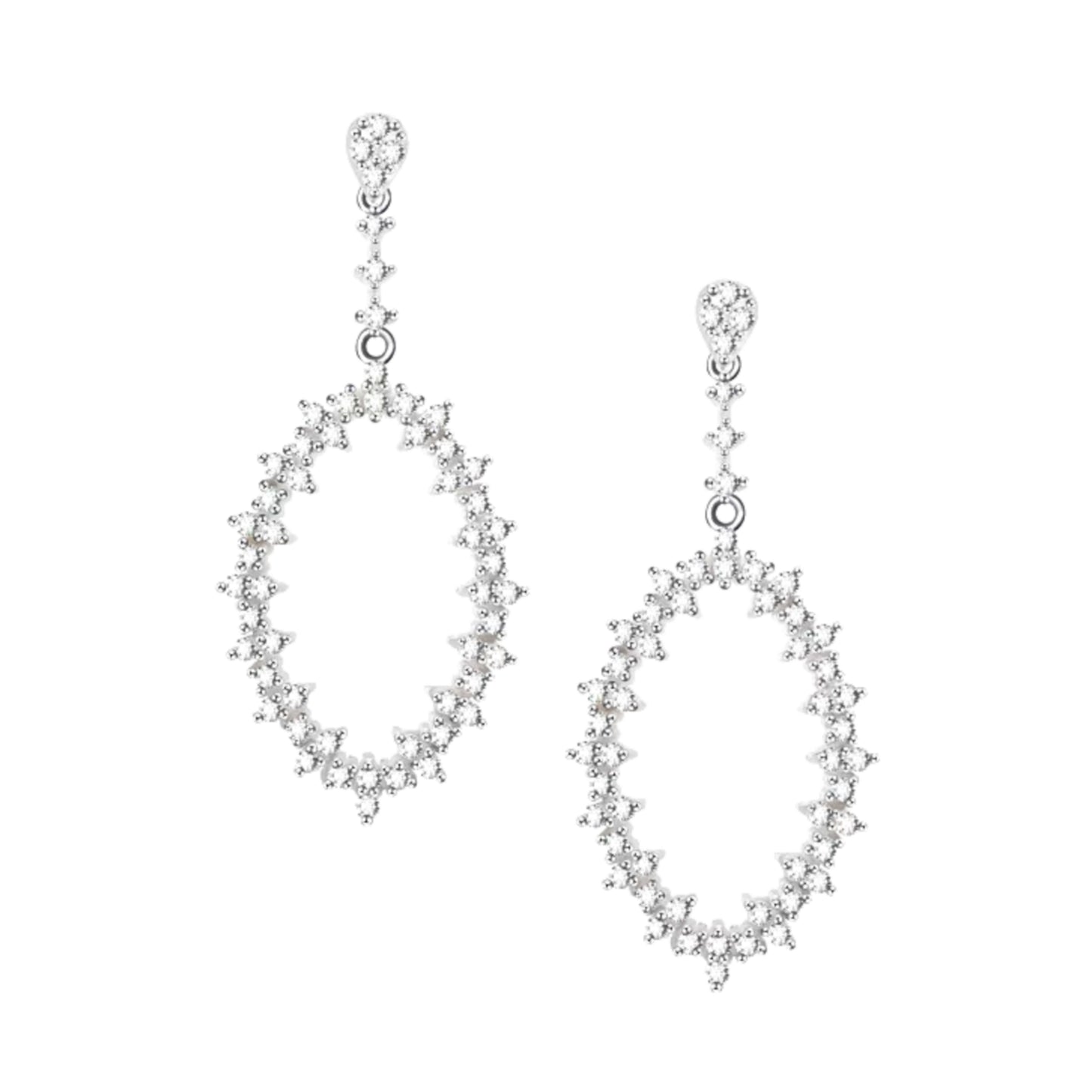 Sterling Silver CZ Marquis Earrings - HK Jewels