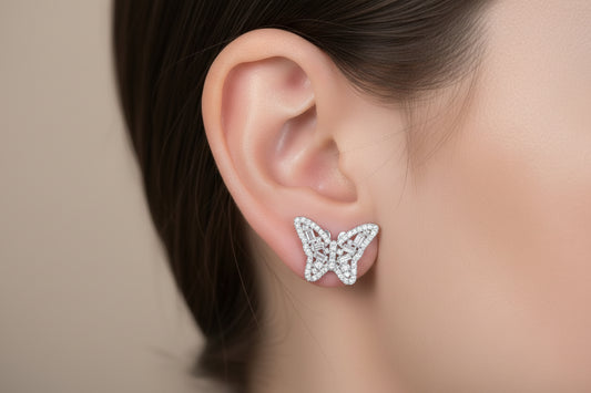 Sterling Silver Butterfly Studs - HK Jewels