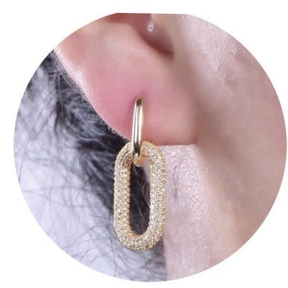 Gold Plated Sterling Silver Link Earrings - HK Jewels