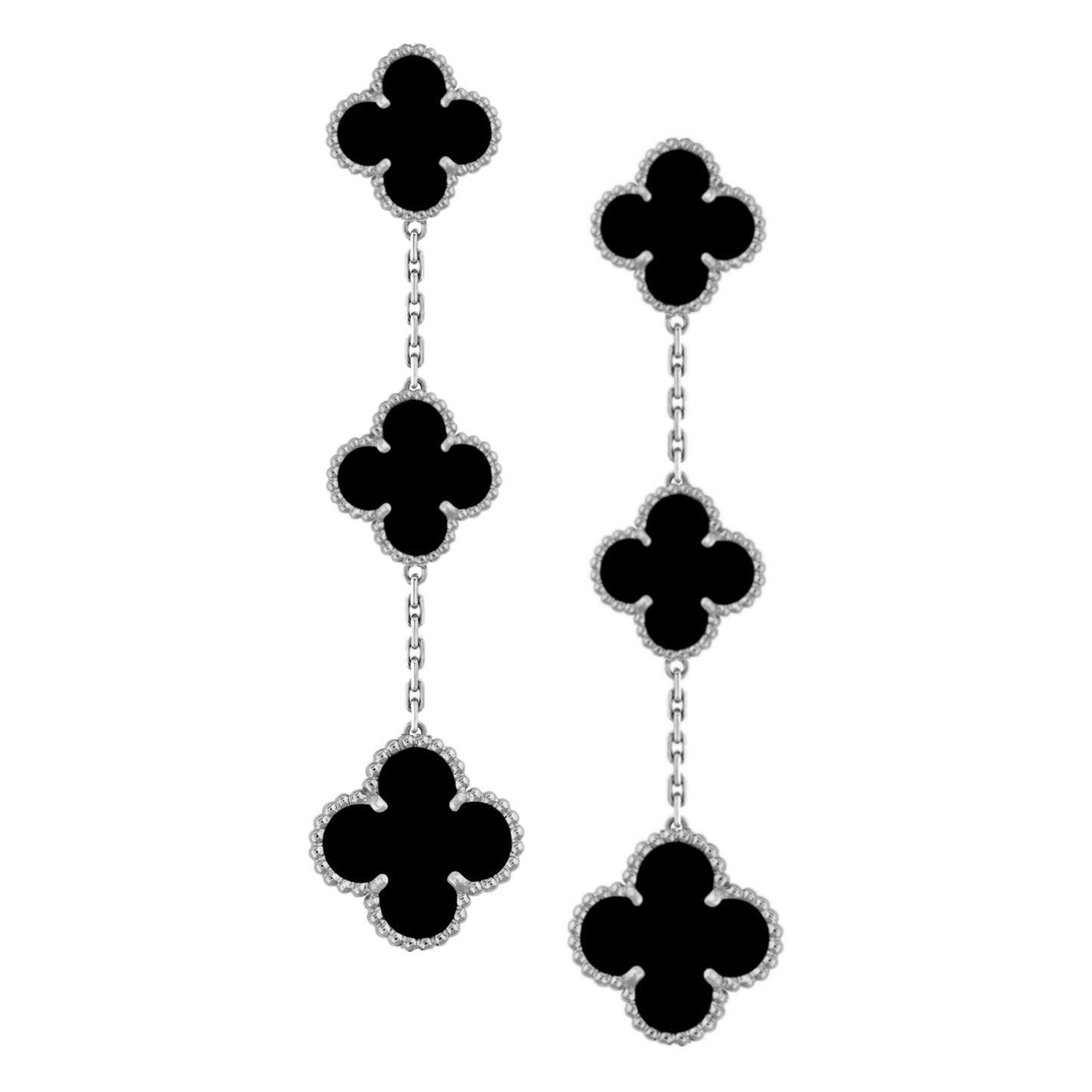 Sterling Silver Triple Clover CZ Earring - HK Jewels