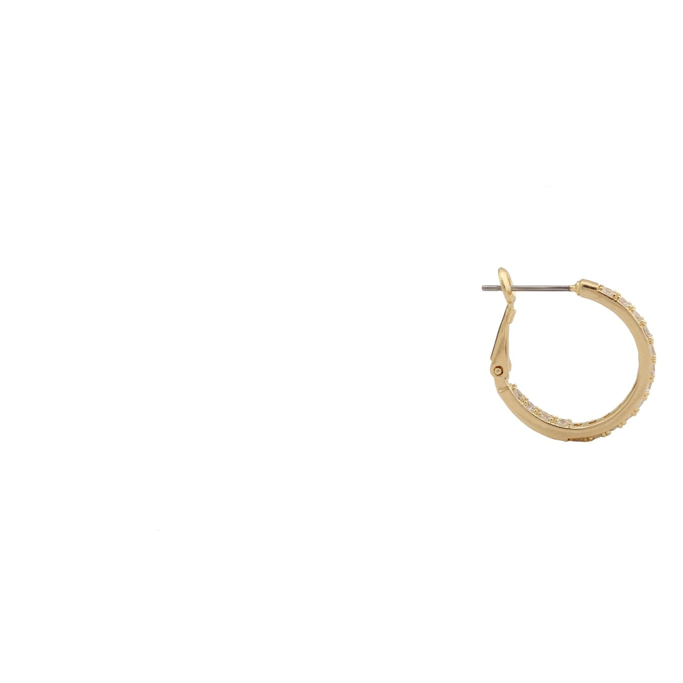 Thin CZ Hoop Huggie Earring-Large - HK Jewels