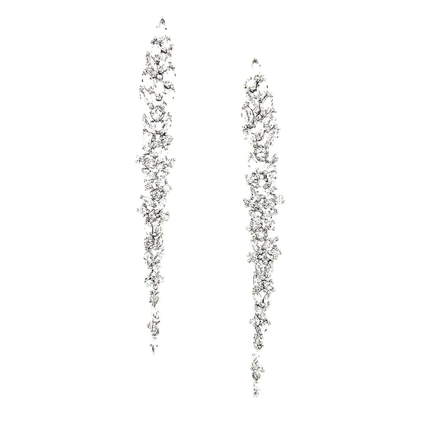 Sterling Silver Long Thin Cascading CZ Earring - HK Jewels