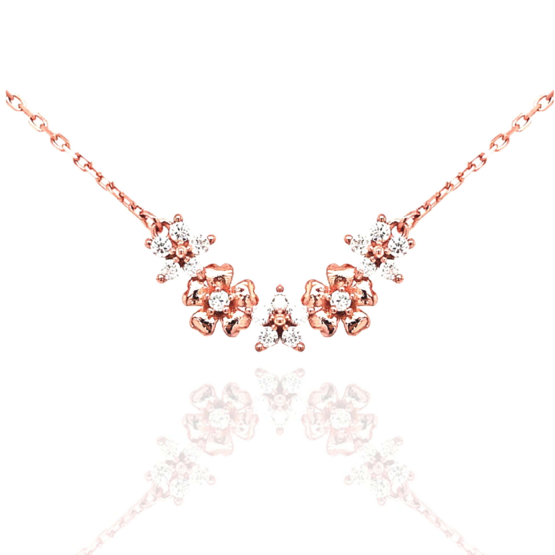 Sterling Silver Flower Bar Necklace - HK Jewels