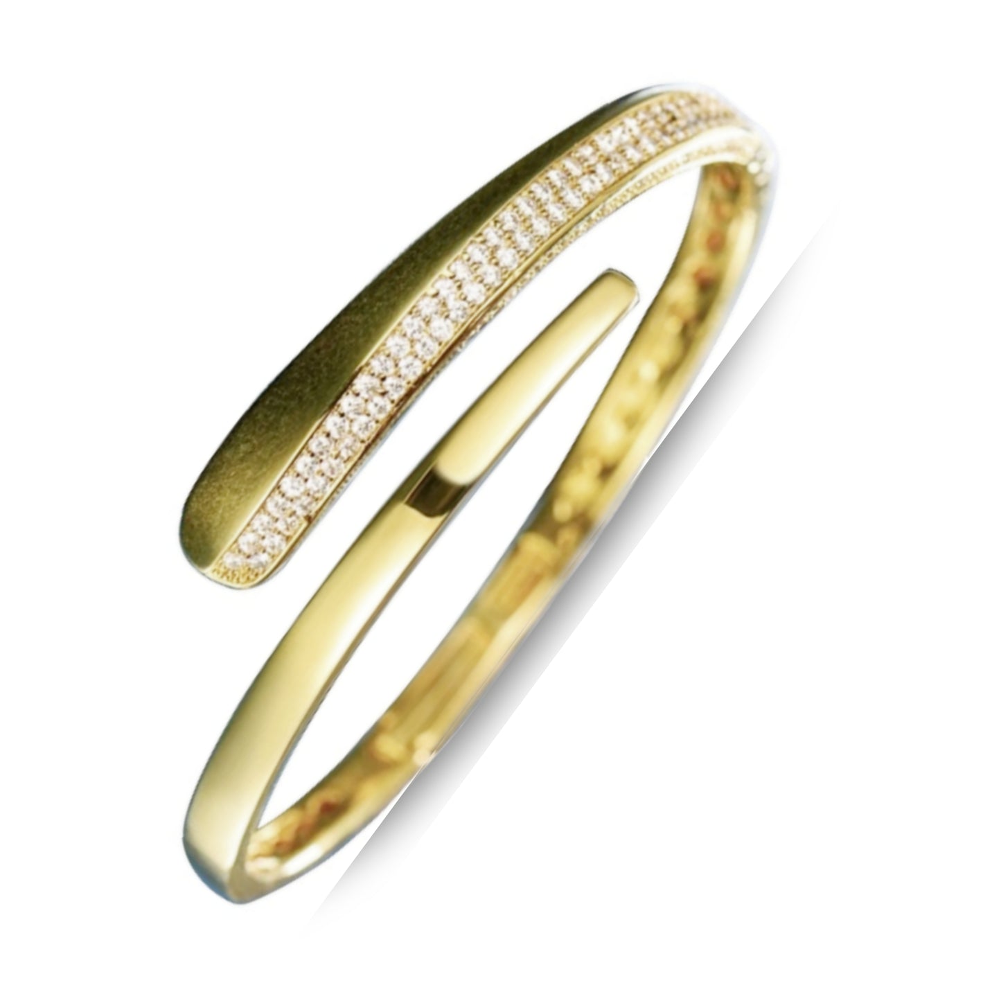 Sterling Silver Swirl Micropave Bangle - HK Jewels