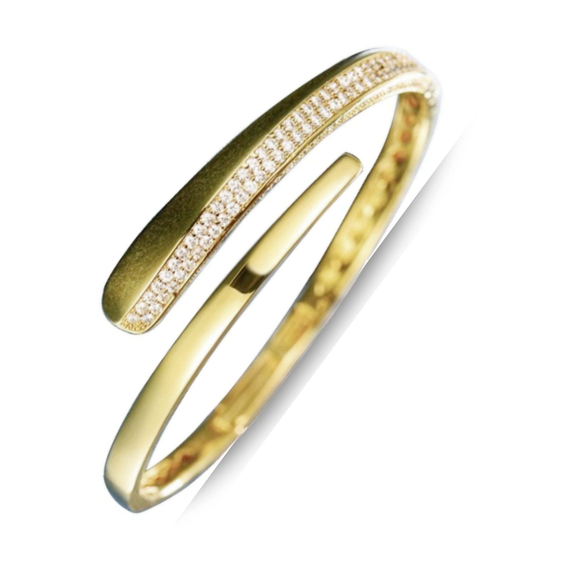 Sterling Silver Swirl Micropave Bangle - HK Jewels