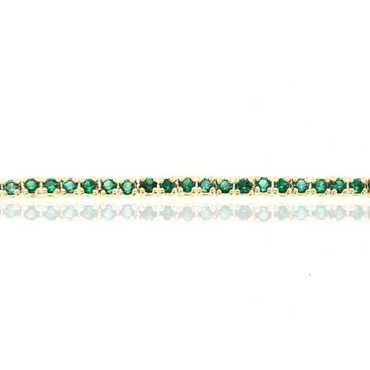 Sterling Silver Gold Plated Colored Stone CZ Tennis Bracelet - HK Jewels