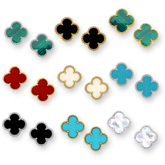Sterling Silver Small Clover Stud Earrings - HK Jewels