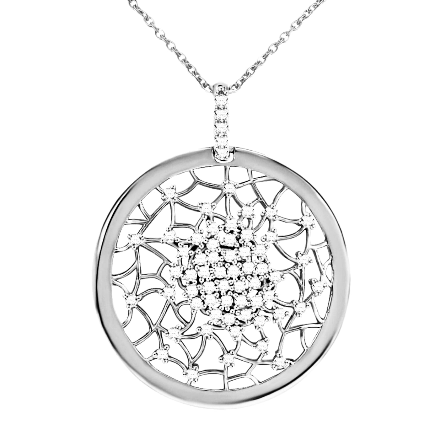 Rose/Yellow/White Gold Plated Sterling Silver Sprinkled CZ Pendant - HK Jewels