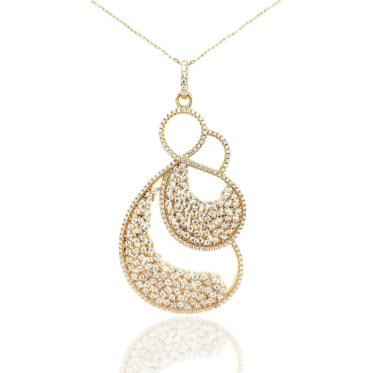 Sterling Silver Double Figure Eight CZ Pendant - HK Jewels