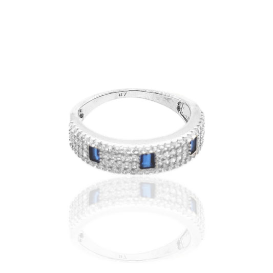 Sterling Silver Colored CZ Ring - HK Jewels