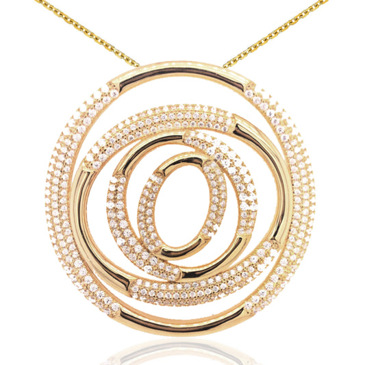 Sterling Silver Large Circle Pendant - HK Jewels