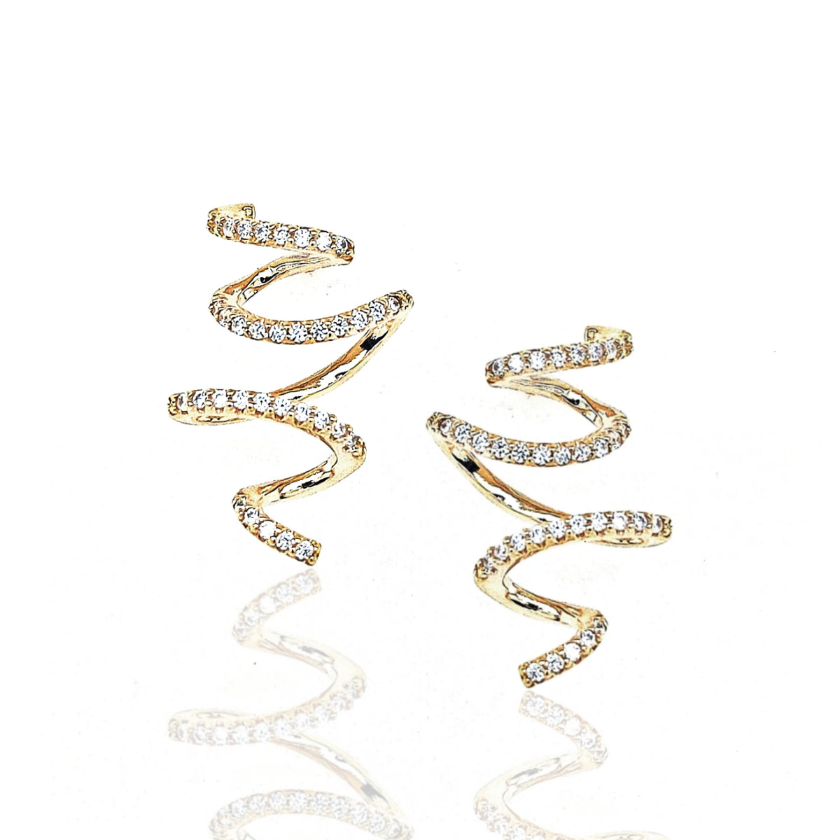 Gold Plated Sterling Silver Swirl Earrings - HK Jewels