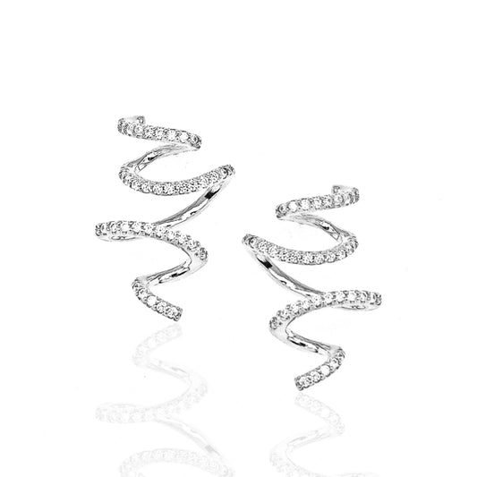 Gold Plated Sterling Silver Swirl Earrings - HK Jewels