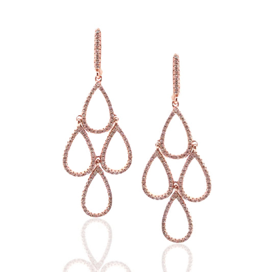 Rose Gold Plated Sterling Silver Earrings - HK Jewels