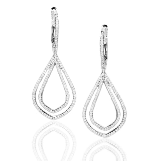 Sterling Silver Double Flame Earrings - HK Jewels
