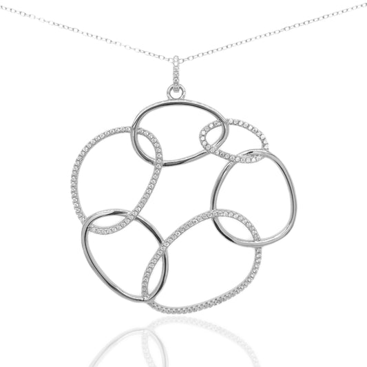 Sterling Silver Flower Pendant - HK Jewels