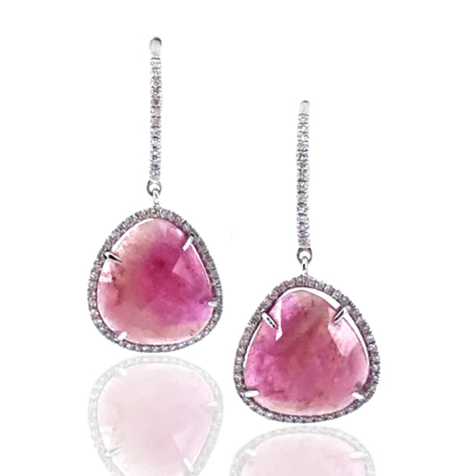 14K Gold Sliced Sapphire Earring - HK Jewels