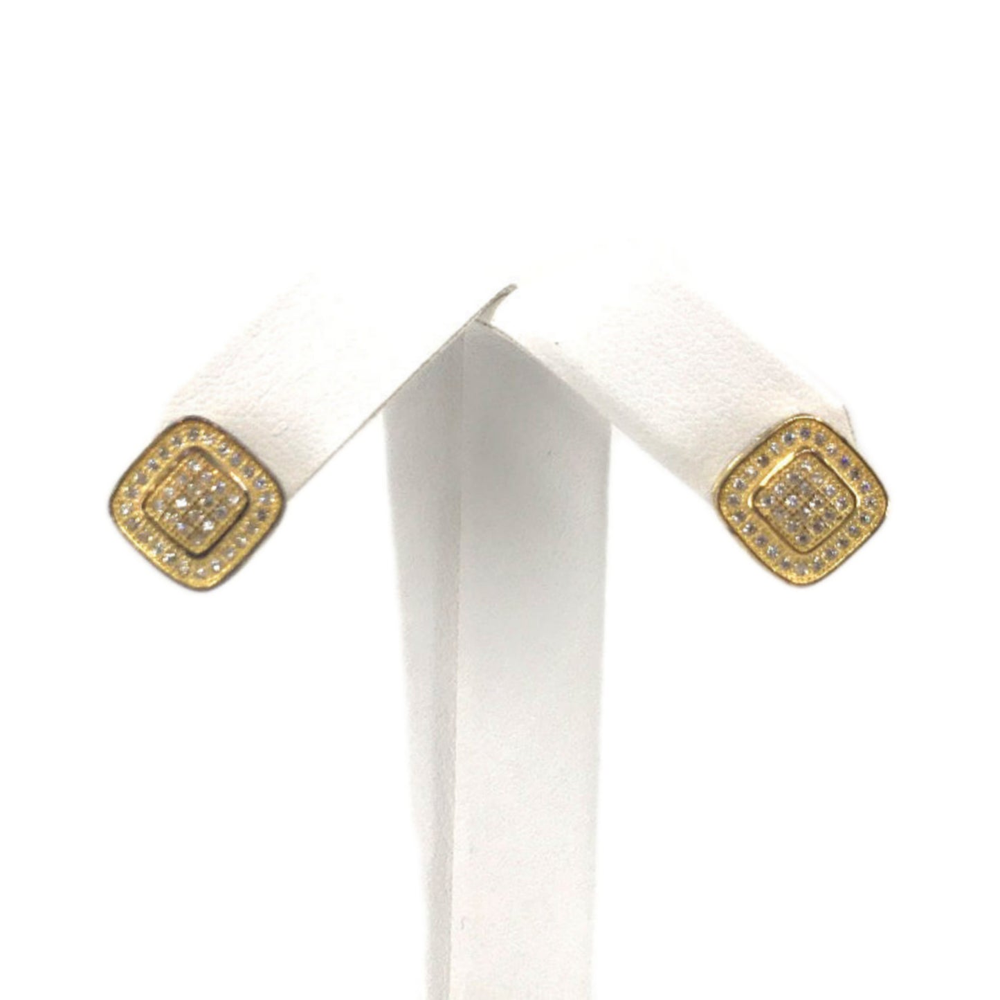 Sterling Silver Gold Plated Stud Earring - HK Jewels