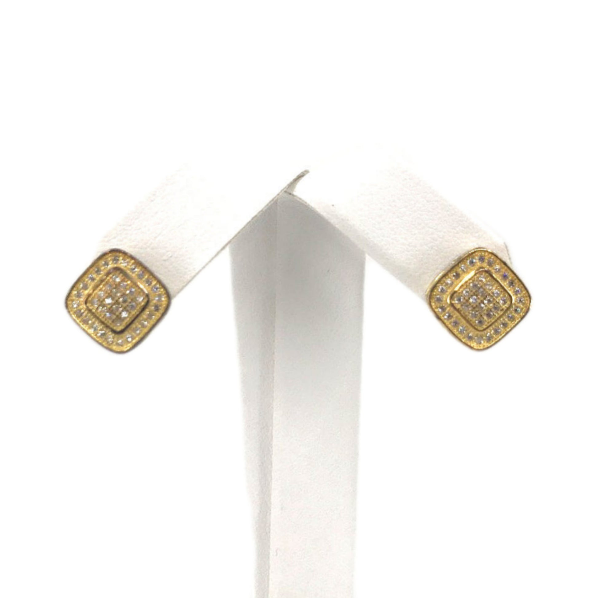 Sterling Silver Gold Plated Stud Earring - HK Jewels