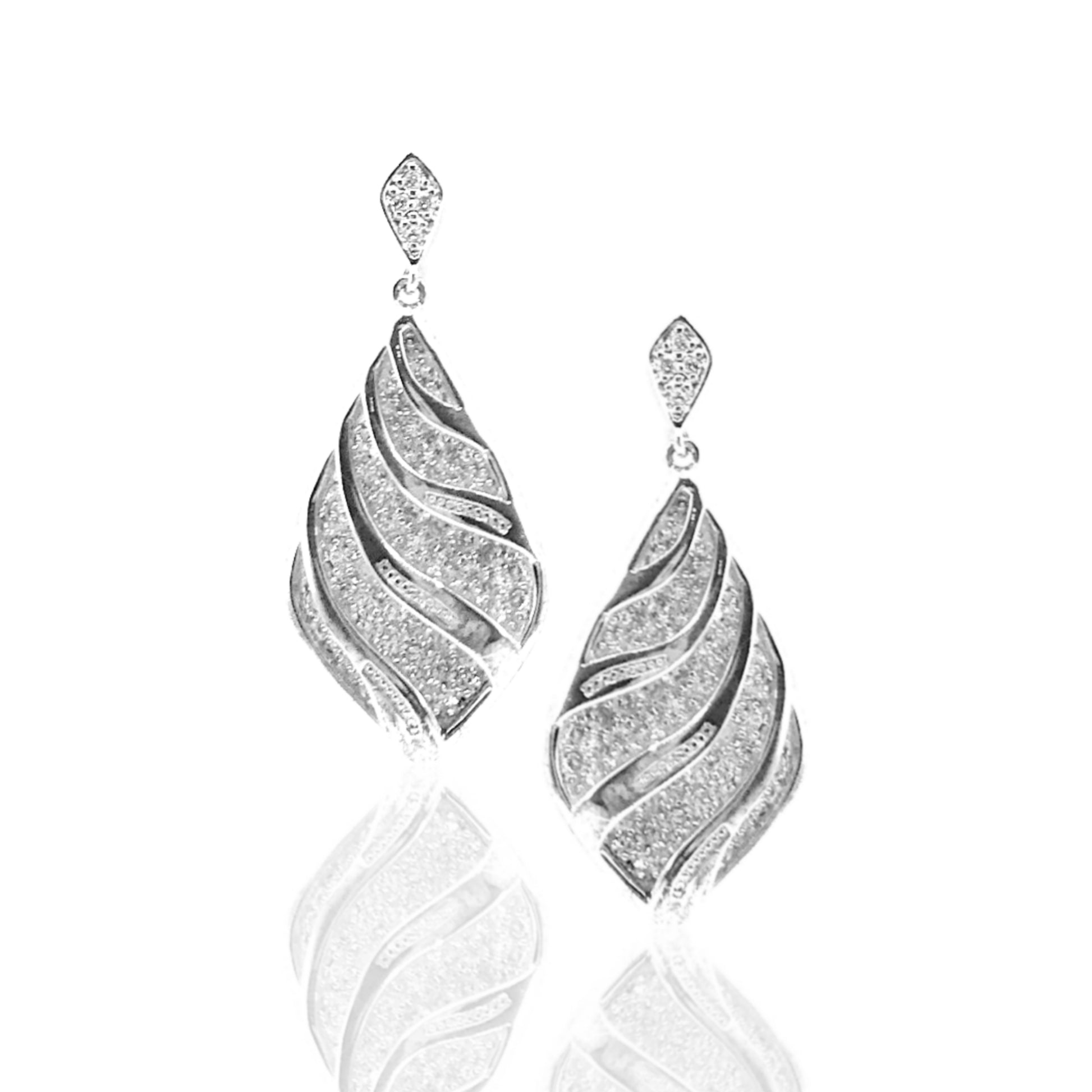 Sterling Silver Kite-Shaped Earrings - HK Jewels