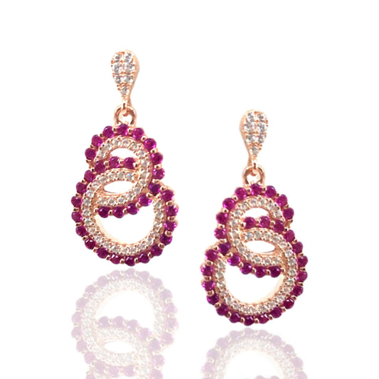 Sterling Silver Micro Pave Double Circle Earrings - HK Jewels