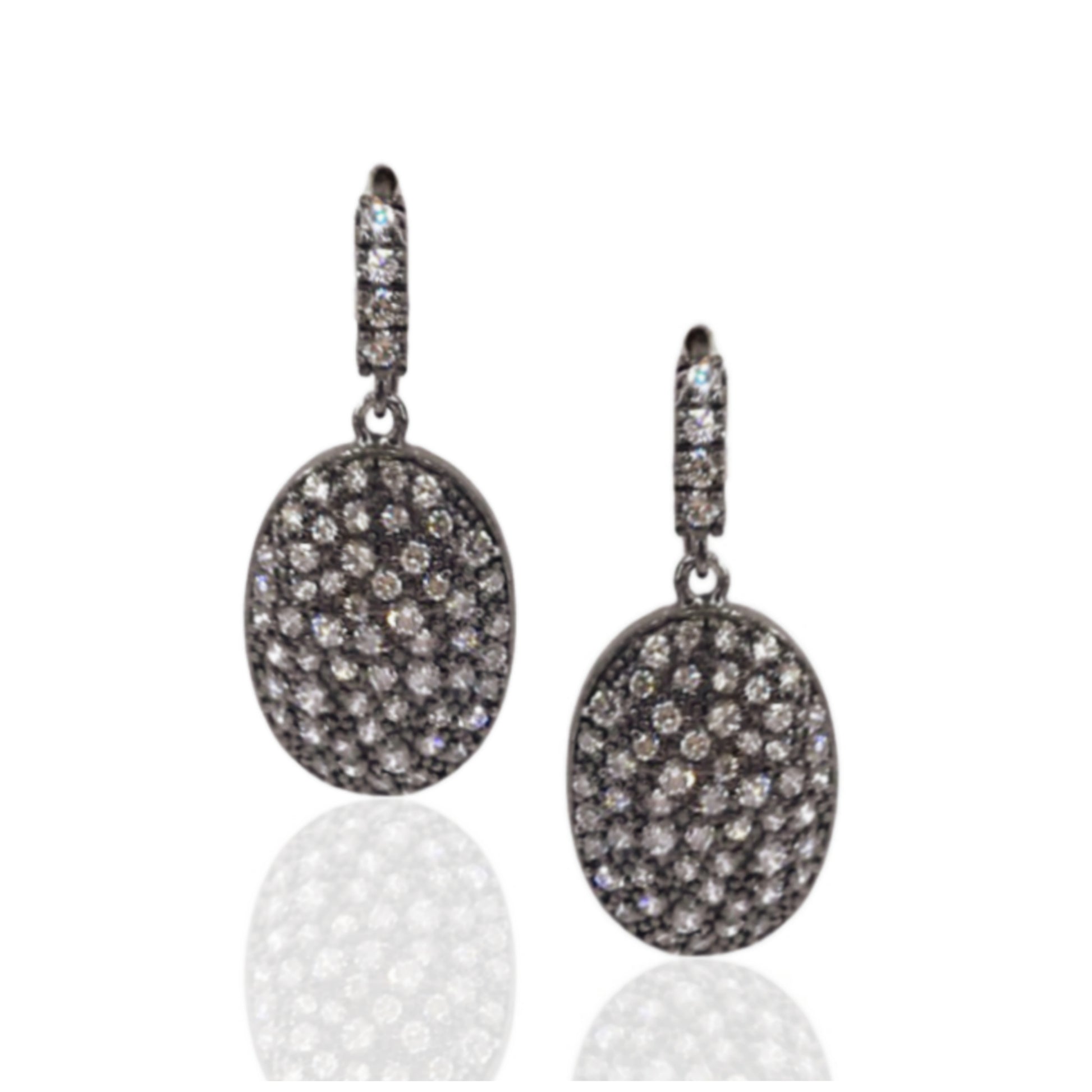 Sterling Silver Oval Earrings - HK Jewels