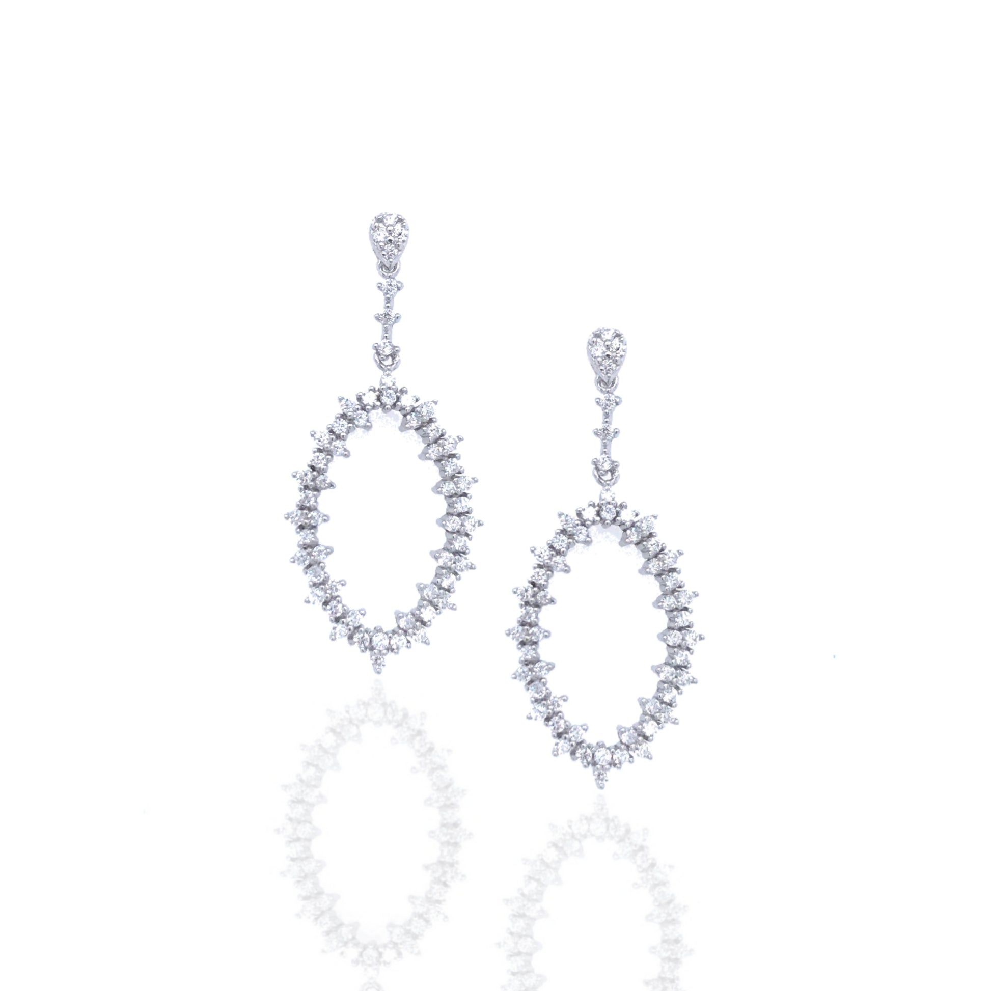 Sterling Silver CZ Marquis Earrings - HK Jewels