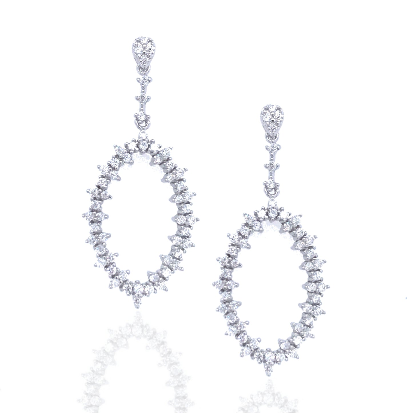 Sterling Silver CZ Marquis Earrings - HK Jewels