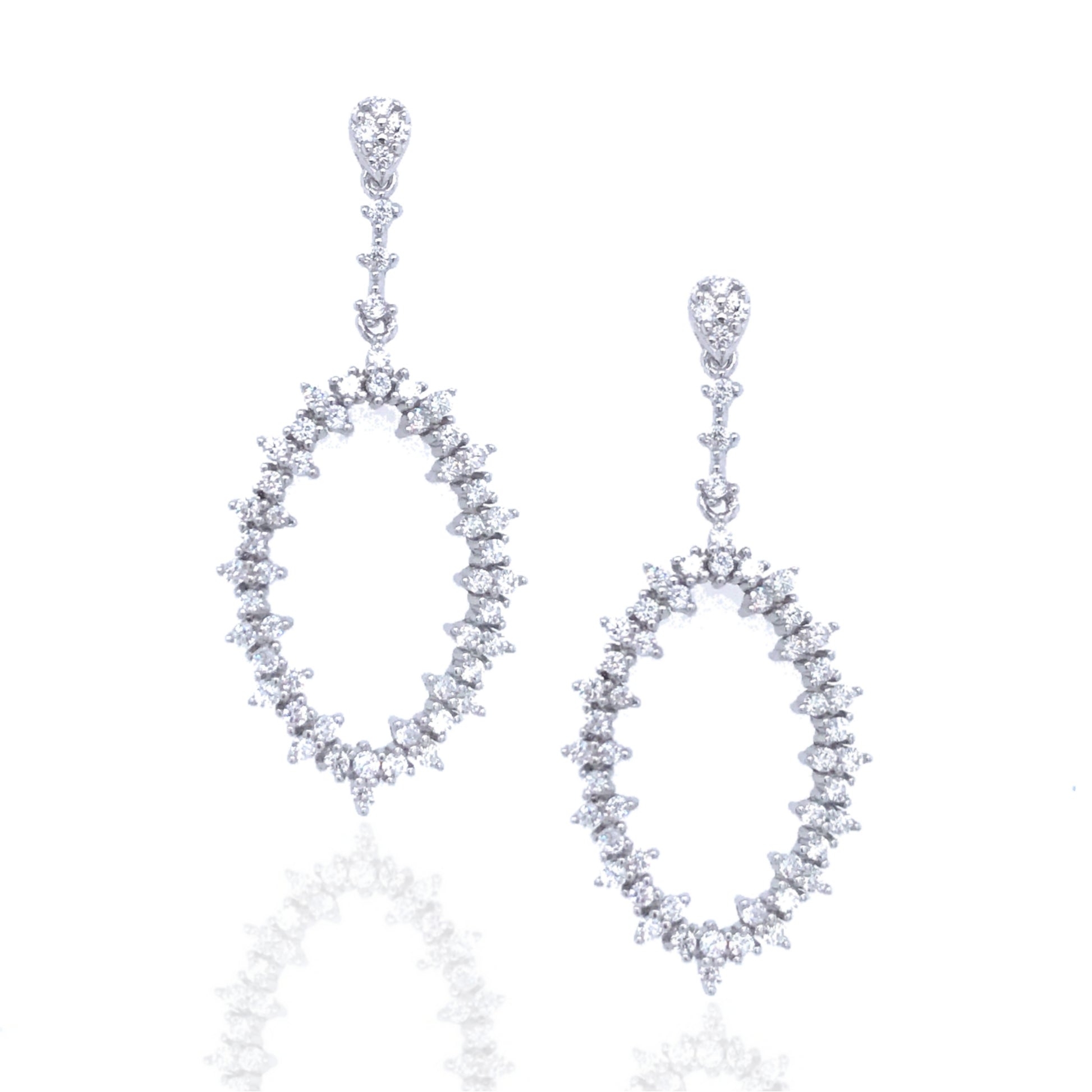 Sterling Silver CZ Marquis Earrings - HK Jewels