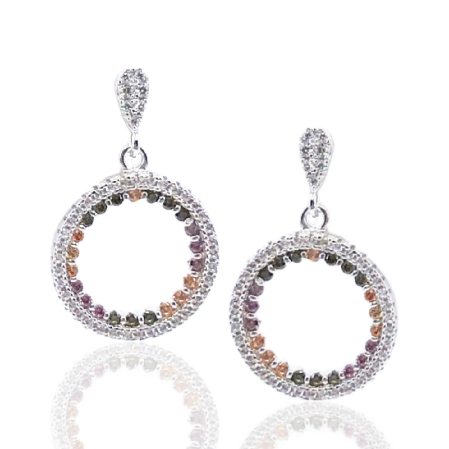 Sterling Silver Circle Earrings - HK Jewels