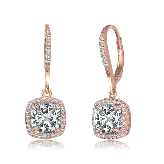 Sterling Silver Square CZ Earrings - HK Jewels