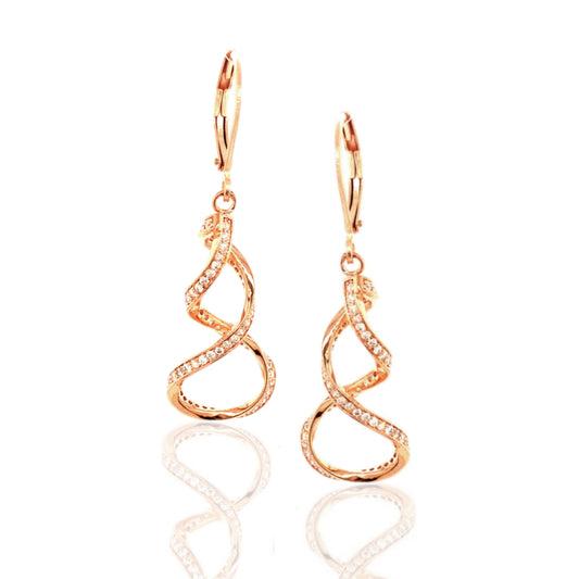 Rose Goldplated Surgical Steel Twisted Earrings - HK Jewels