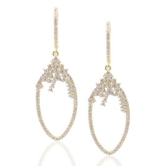 Sterling Silver Marquis-Shaped Earrings - HK Jewels