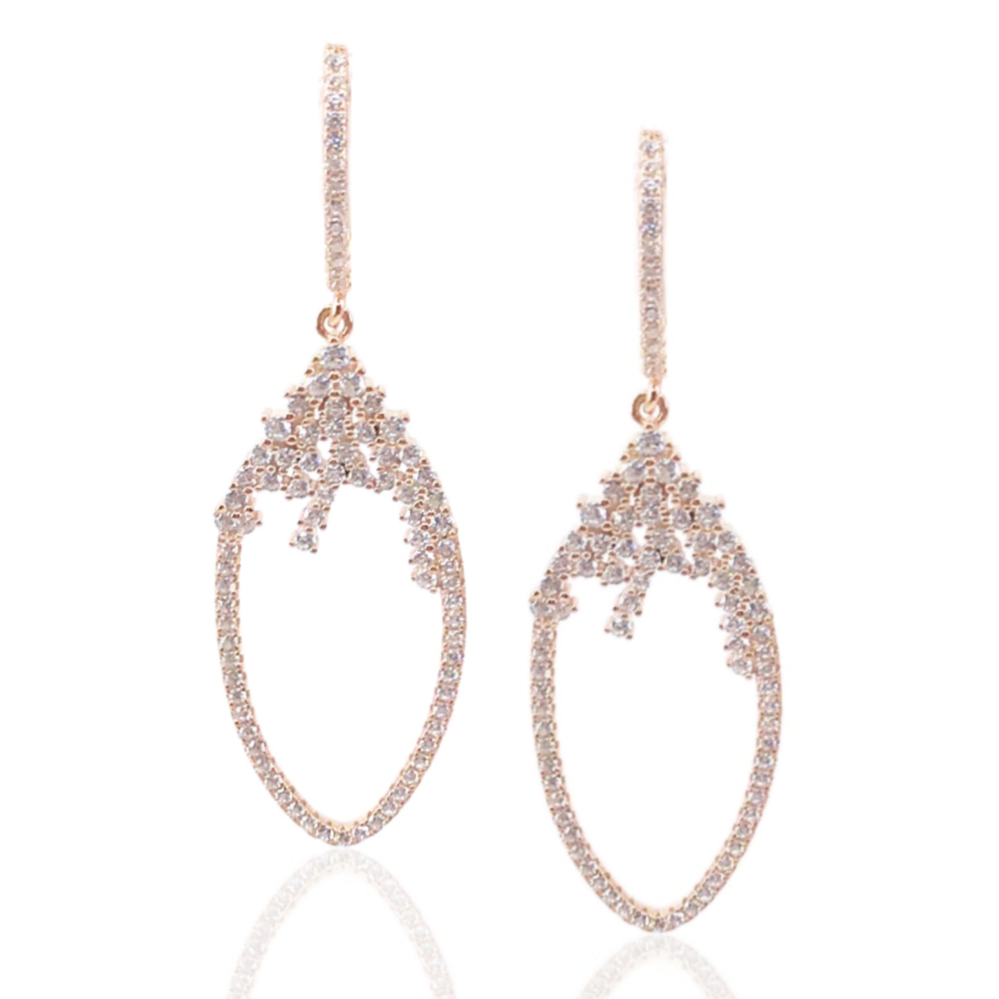 Sterling Silver Marquis-Shaped Earrings - HK Jewels