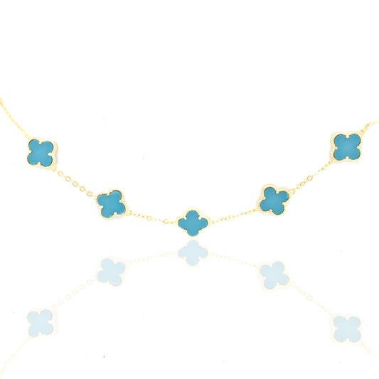Sterling Silver Medium Five Clover Bracelet - HK Jewels