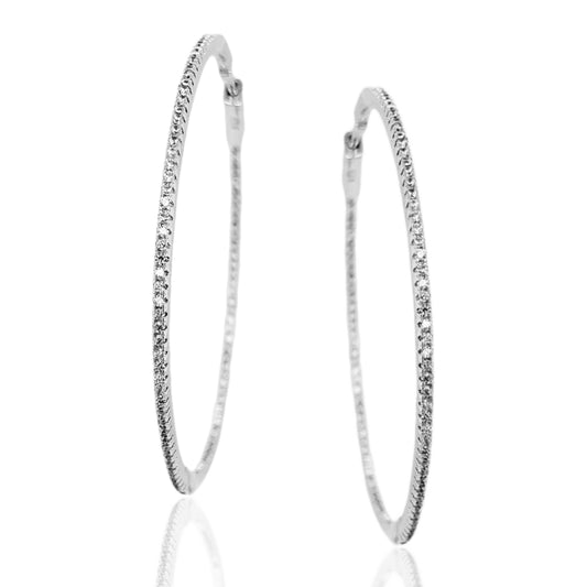 Sterling Silver Round 2 Inch 1.25mm Hoop - HK Jewels