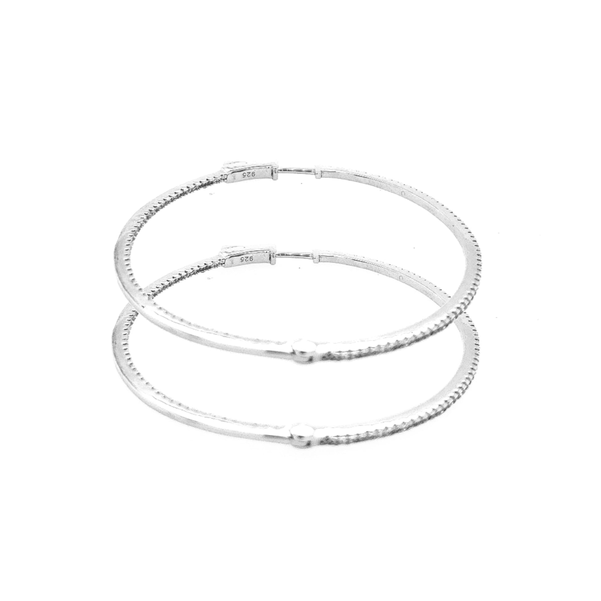 Sterling Silver Round 2 Inch 1.25mm Hoop - HK Jewels