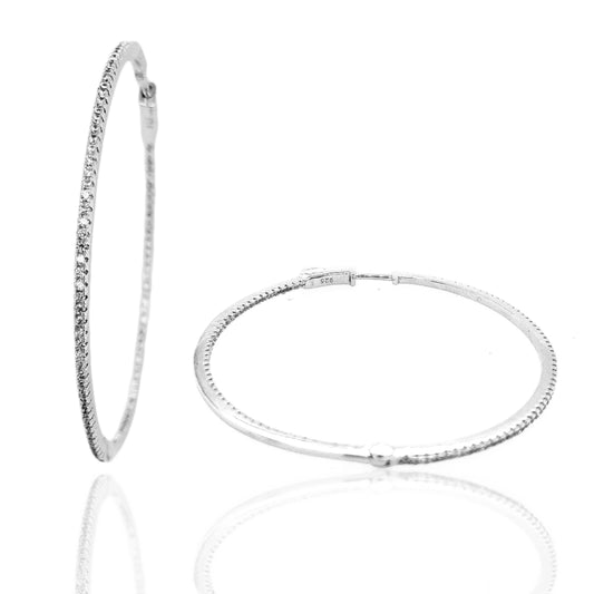 Sterling Silver Round 2 Inch 1.25mm Hoop - HK Jewels