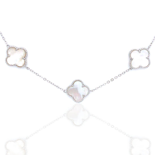 Sterling Silver Medium Three Clover Bracelet - HK Jewels