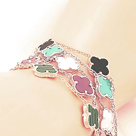 Sterling Silver Small Five Clover Bracelet - HK Jewels