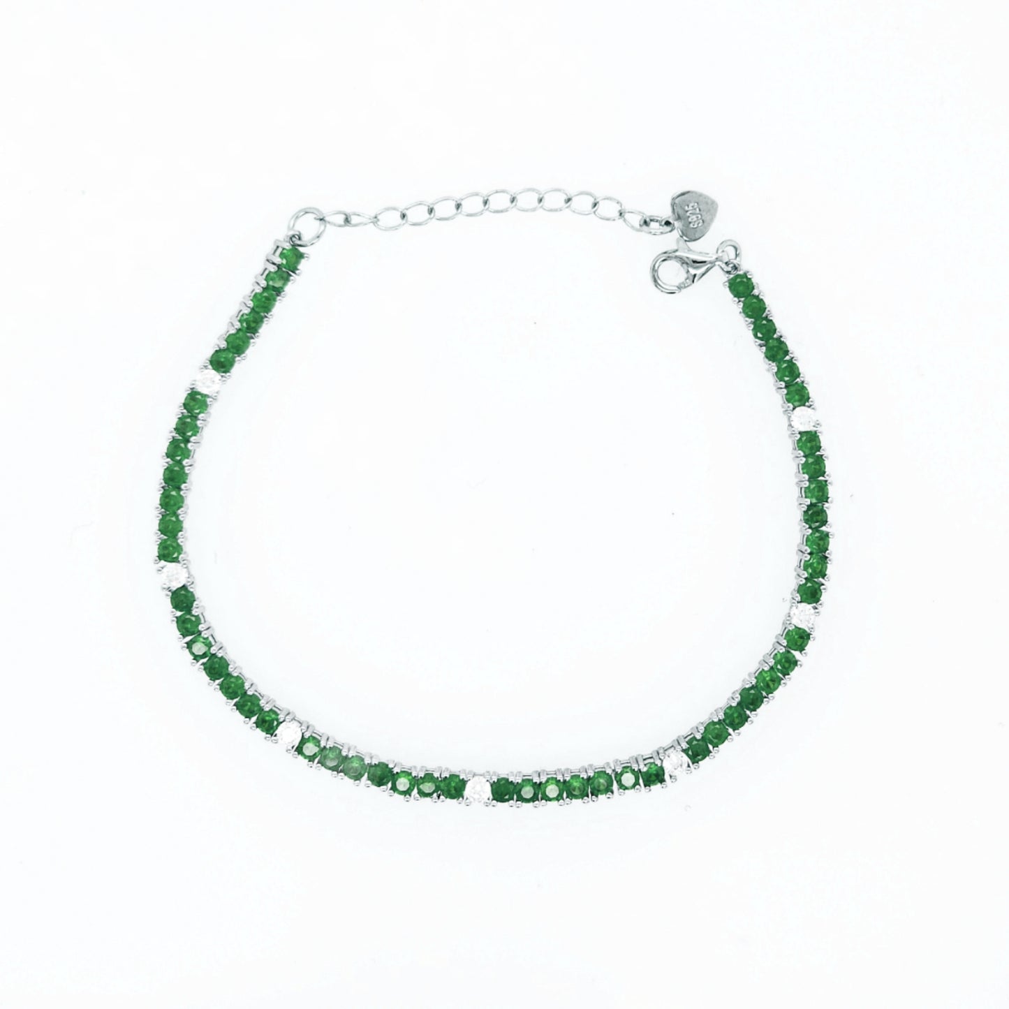 Sterling Silver Ruby, Emerald, and Sapphire Colored CZ Stone Tennis Bracelets - HK Jewels