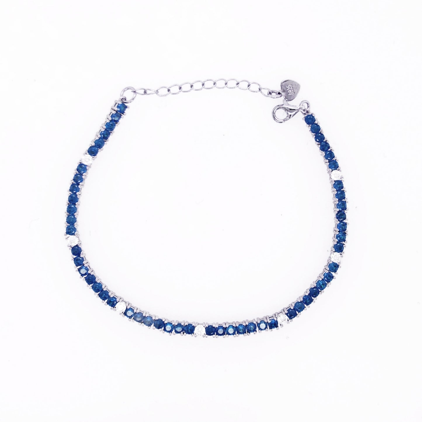 Sterling Silver Ruby, Emerald, and Sapphire Colored CZ Stone Tennis Bracelets - HK Jewels