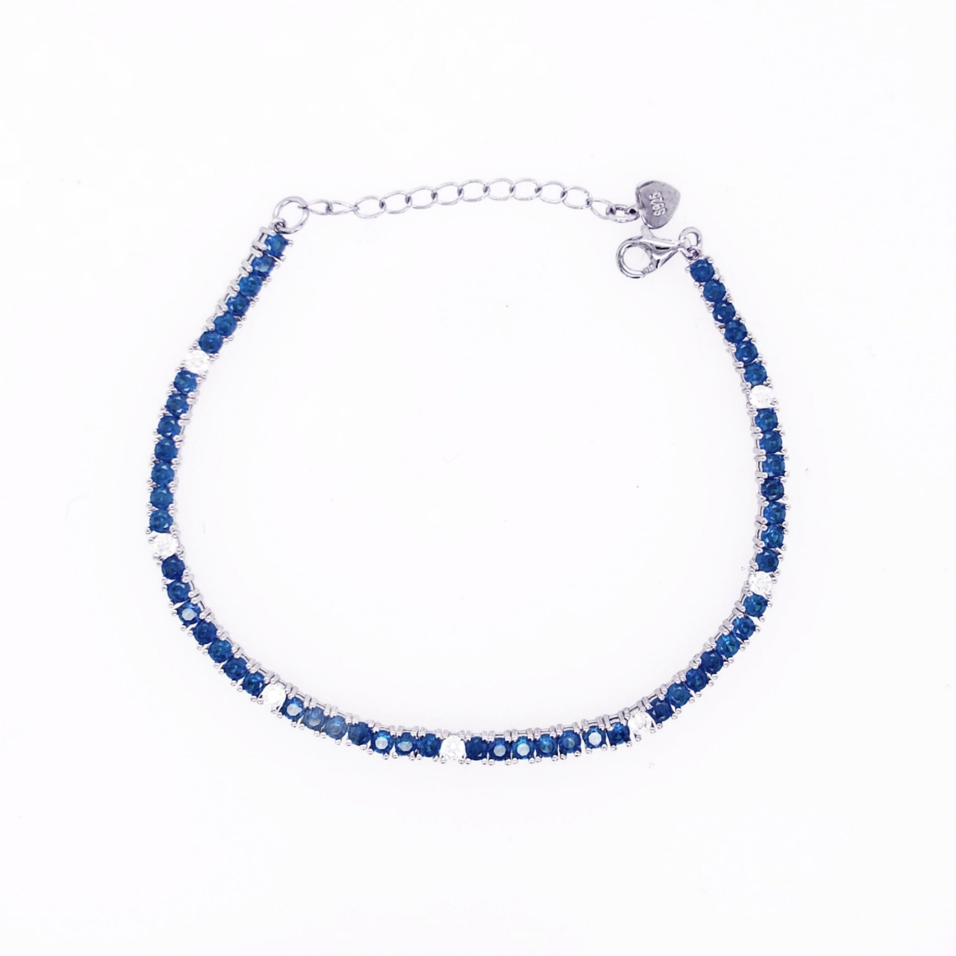 Sterling Silver Ruby, Emerald, and Sapphire Colored CZ Stone Tennis Bracelets - HK Jewels