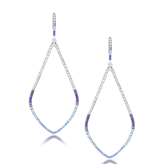 Sterling Silver Teardrop Colorful Earrings - HK Jewels
