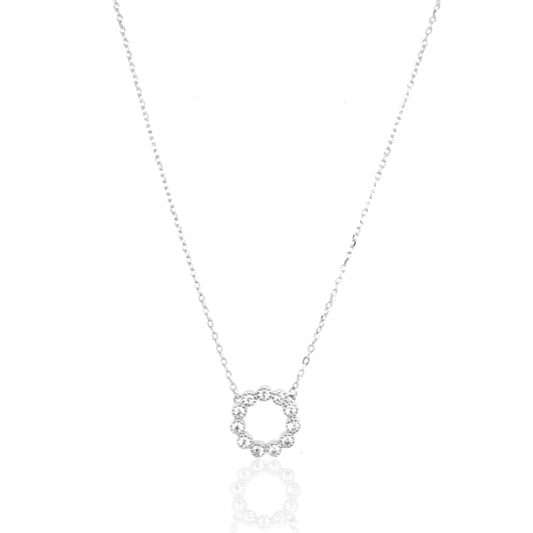 Sterling Silver Small Open Circle Necklace - HK Jewels