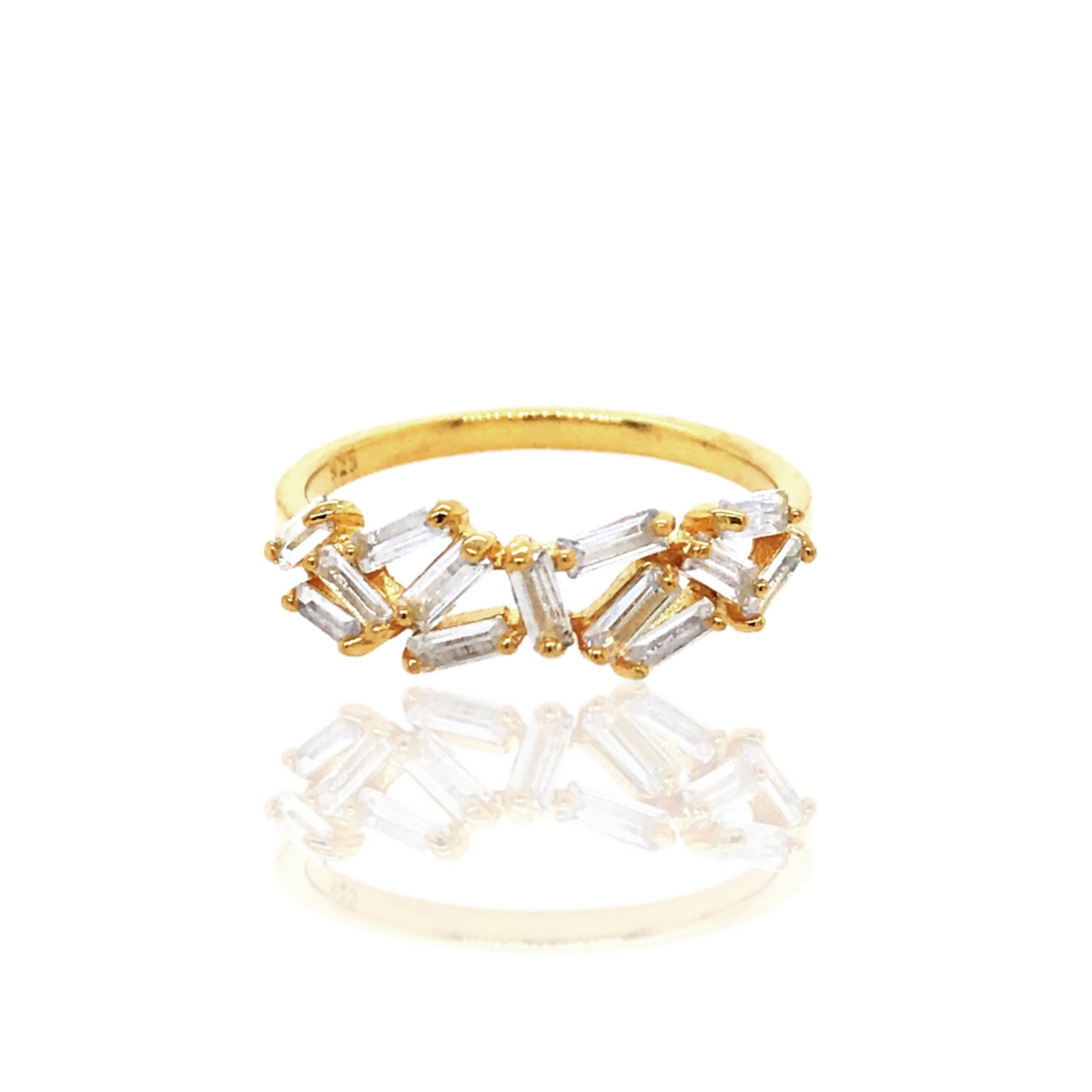 Sterling Silver Baguette Ring - HK Jewels