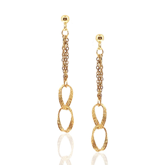 14K Gold Link Earrings - HK Jewels