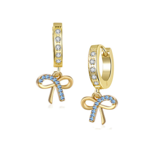 Surgical Steel CZ Bowknot Shape Earrings - HK Jewels
