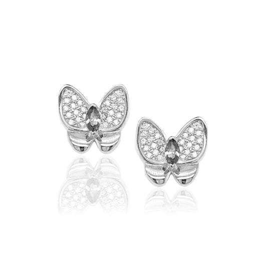 Sterling Silver Butterfly Studs - HK Jewels